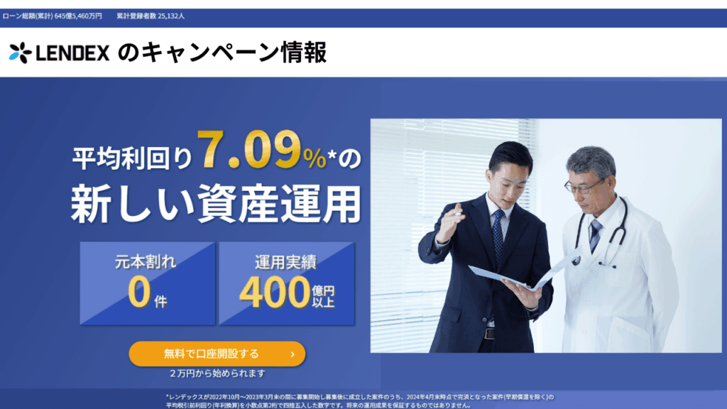 LENDEXのキャンペーン情報　アイキャッチ